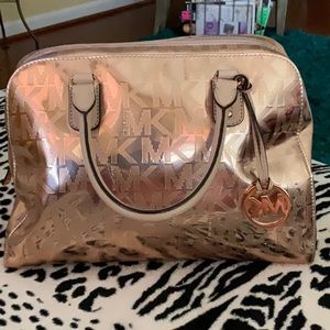 Michael Kors Rose Gold Classic Bowler Handle Bag
